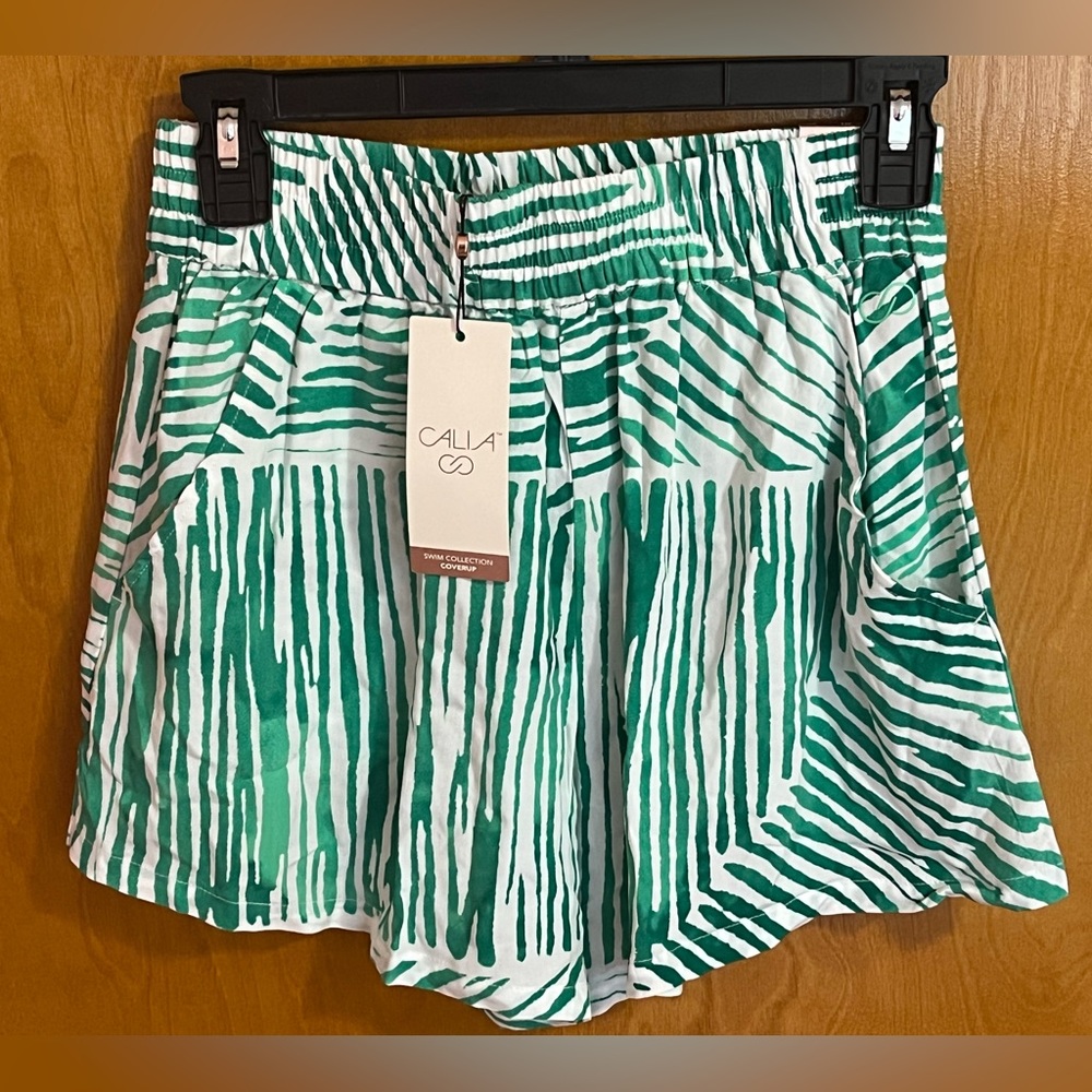 CALIA by Carrie Underwood Green and White Swim Coverup